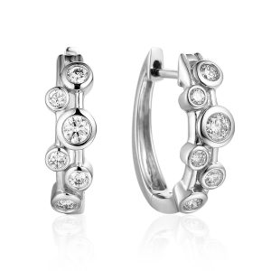 18CT W/G DIAMOND BUBBLE EARRINGS