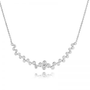 18CT W/G DIAMOND BUBBLE NECKLACE