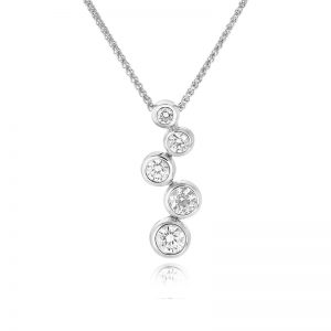 18CT W/G DIAMOND BUBBLE PENDANT