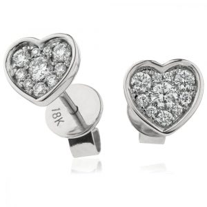 DIAMOND HEART EARRINGs IN 18ct GOLD