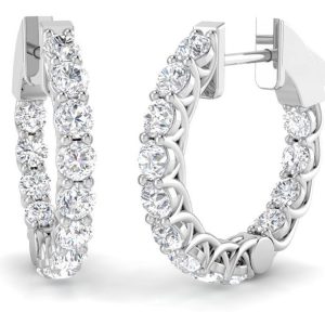 Diamond Lab hoop earrings